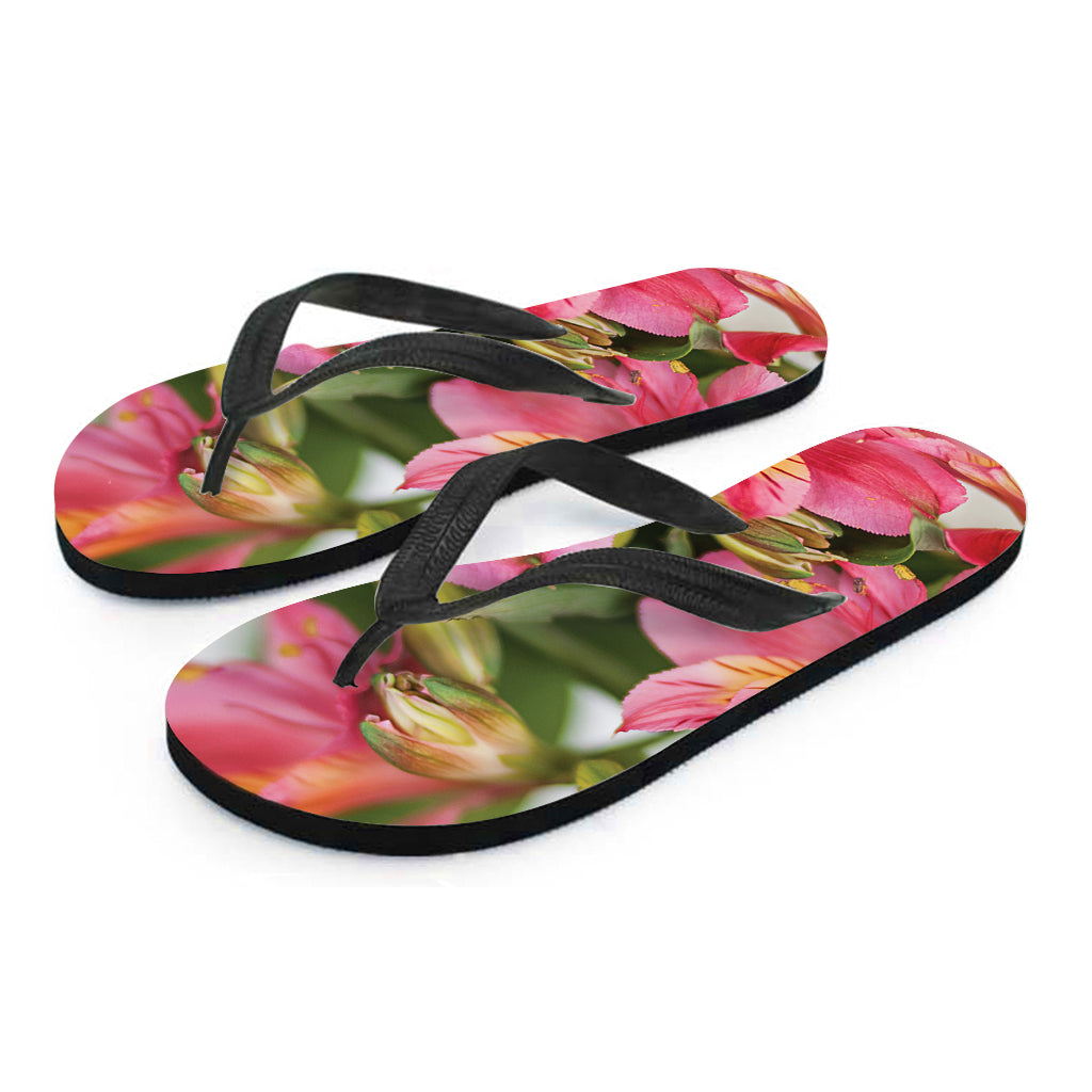 Alstroemeria Flower Print Hawaiian Flip Flops: The Perfect Addition to Your Island Outfit - 2