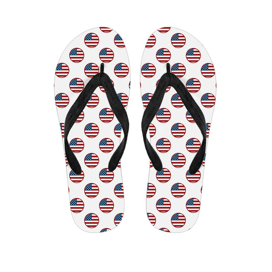 Hawaiian Style Flip Flops with American Circle Flag Pattern_Print - 1