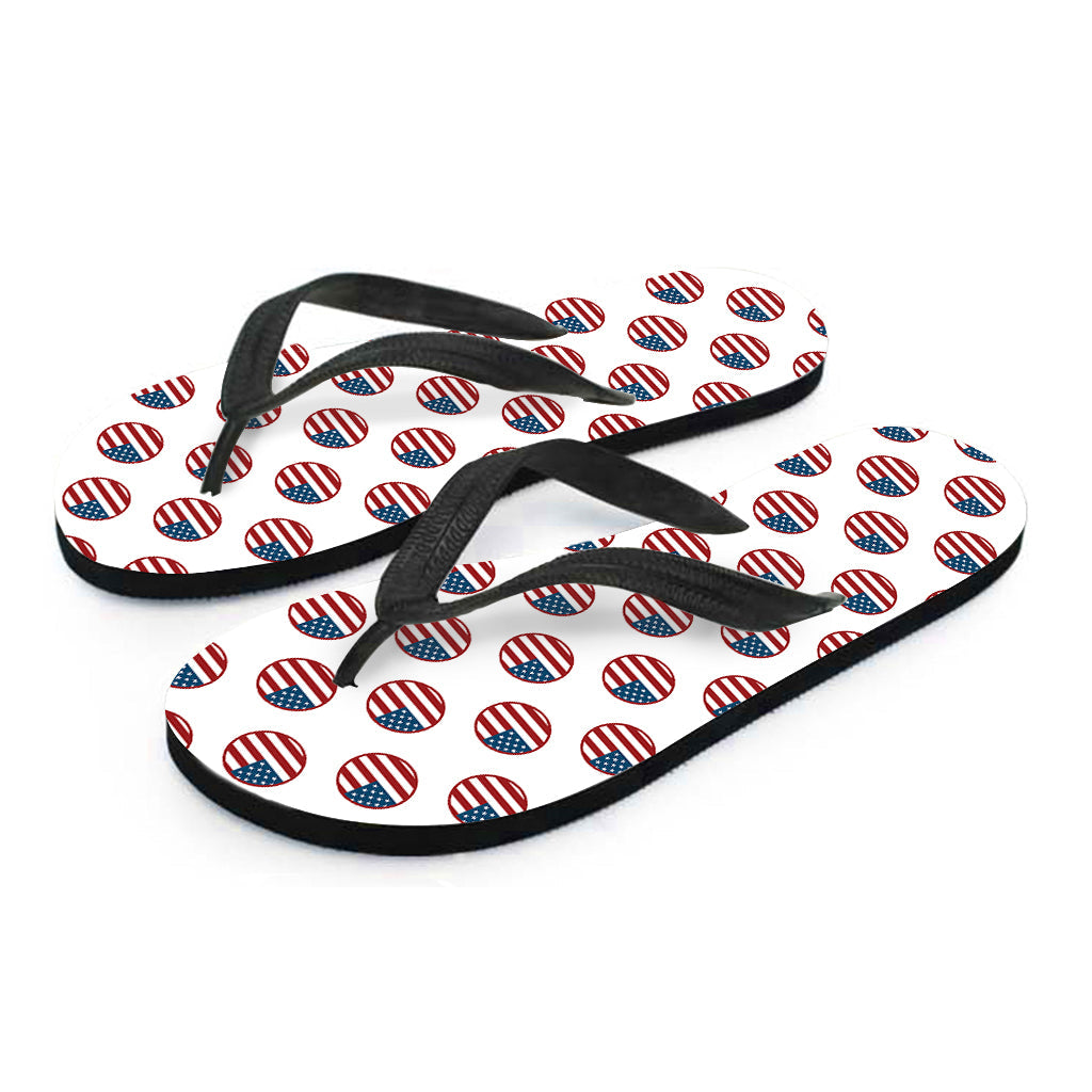 Hawaiian Style Flip Flops with American Circle Flag Pattern_Print - 2