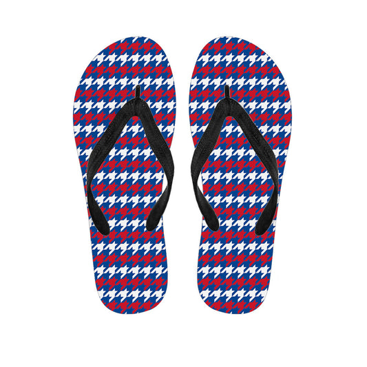 Hawaiian Houndstooth Print Flip Flops: The Perfect Luau Accessory - 1