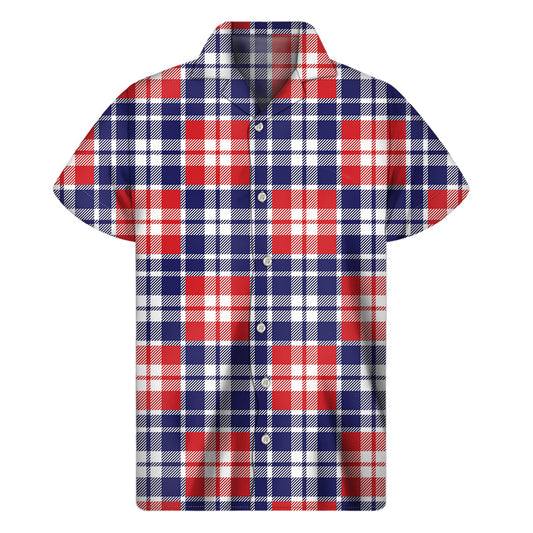 Hawaiian Sunset Plaid Men's Short Sleeve Shirt - 1