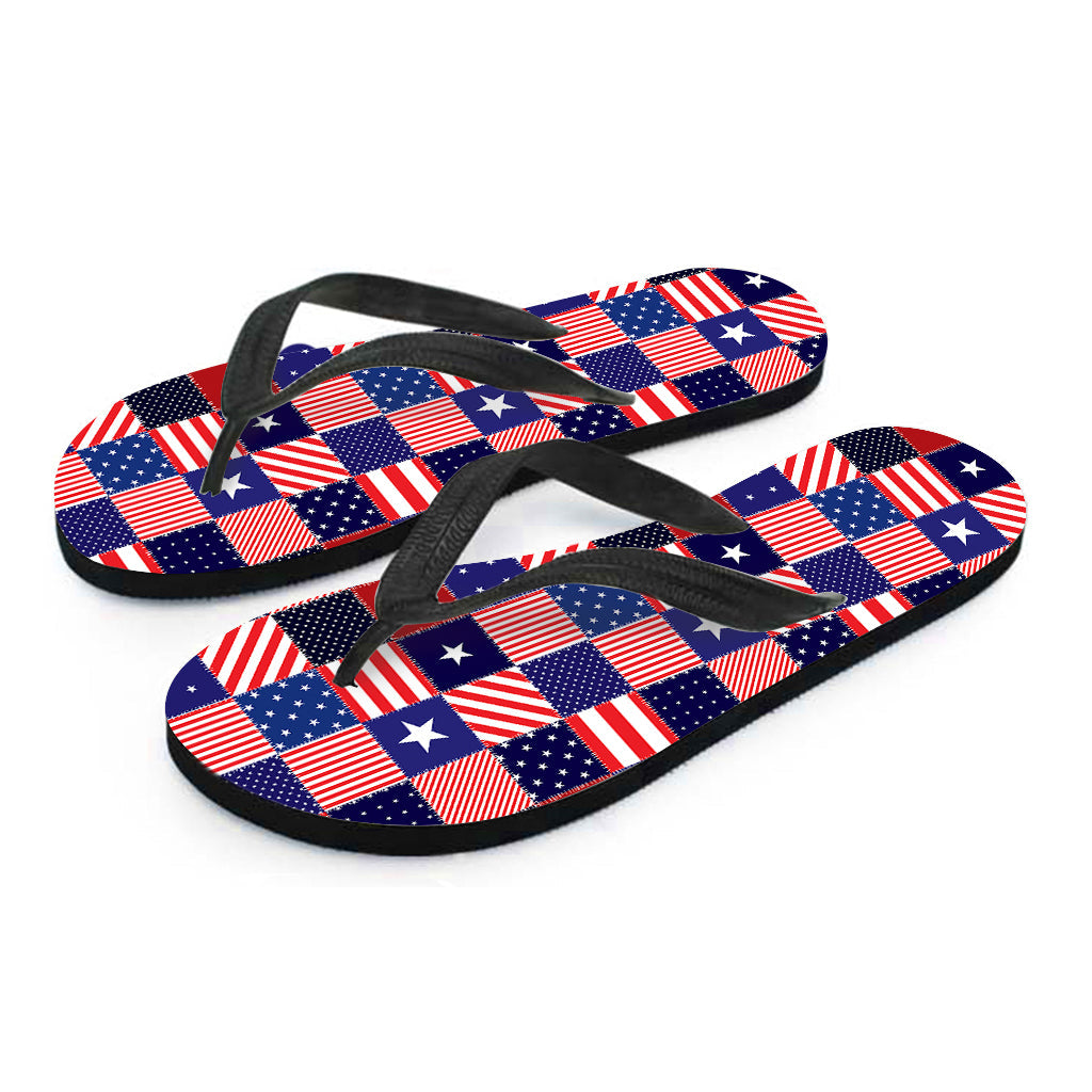 Tropical Vibes: Hawaiian Patchwork Print Flip Flops - 2