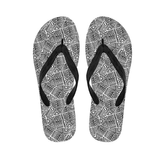 Tropical Paradise Vibes: Ancient Aztec Tribal Pattern Hawaiian Flip Flops - 1