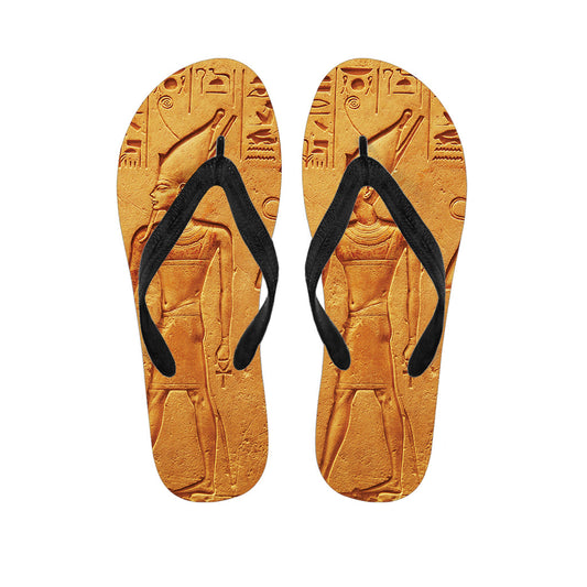 Hawaiian Gods Print Flip Flops: Embrace Ancient Egyptian Style - 1