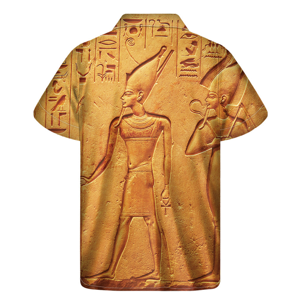 Island Dreamer: Hawaiian Short Sleeve Shirt with Ancient Egyptian Gods Print - 2