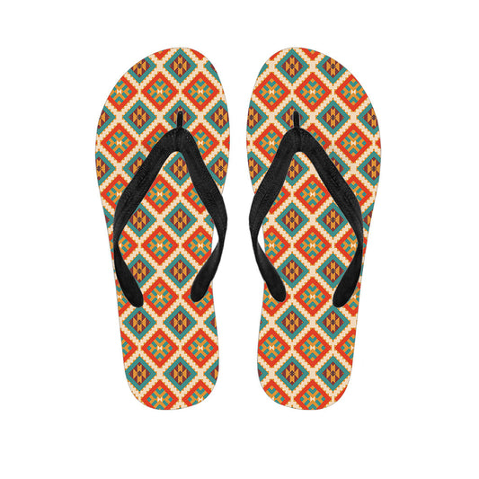 Ancient Geometric Navajo Print Hawaiian Outfit with Matching Flip Flops - 1