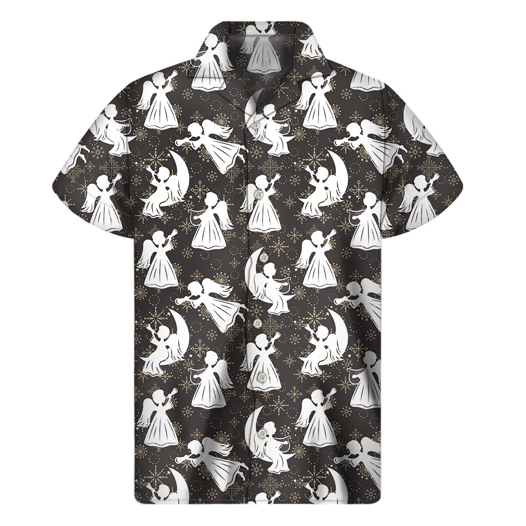 Tropical Vibes: Angel and Snowflake Pattern Hawaiian Shirt - 1