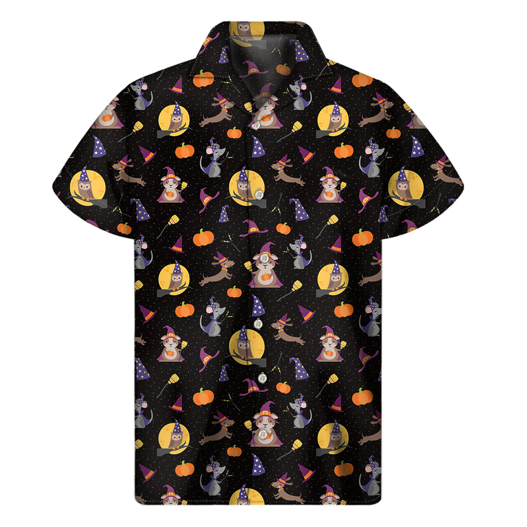 Island Magic: Hawaiian Short Sleeve Shirt with Animal Wizard Pattern - 1