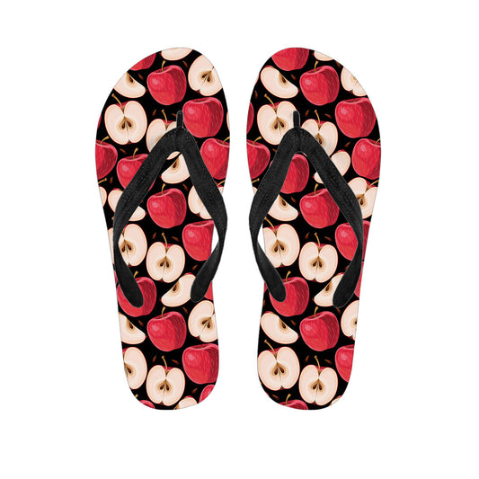 Apple Pattern Print Hawaiian Outfit with Matching Flip Flops - 1