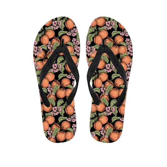 Apricot and Flower Pattern Hawaiian Flip Flops: Complete Your Island Outfit - 1