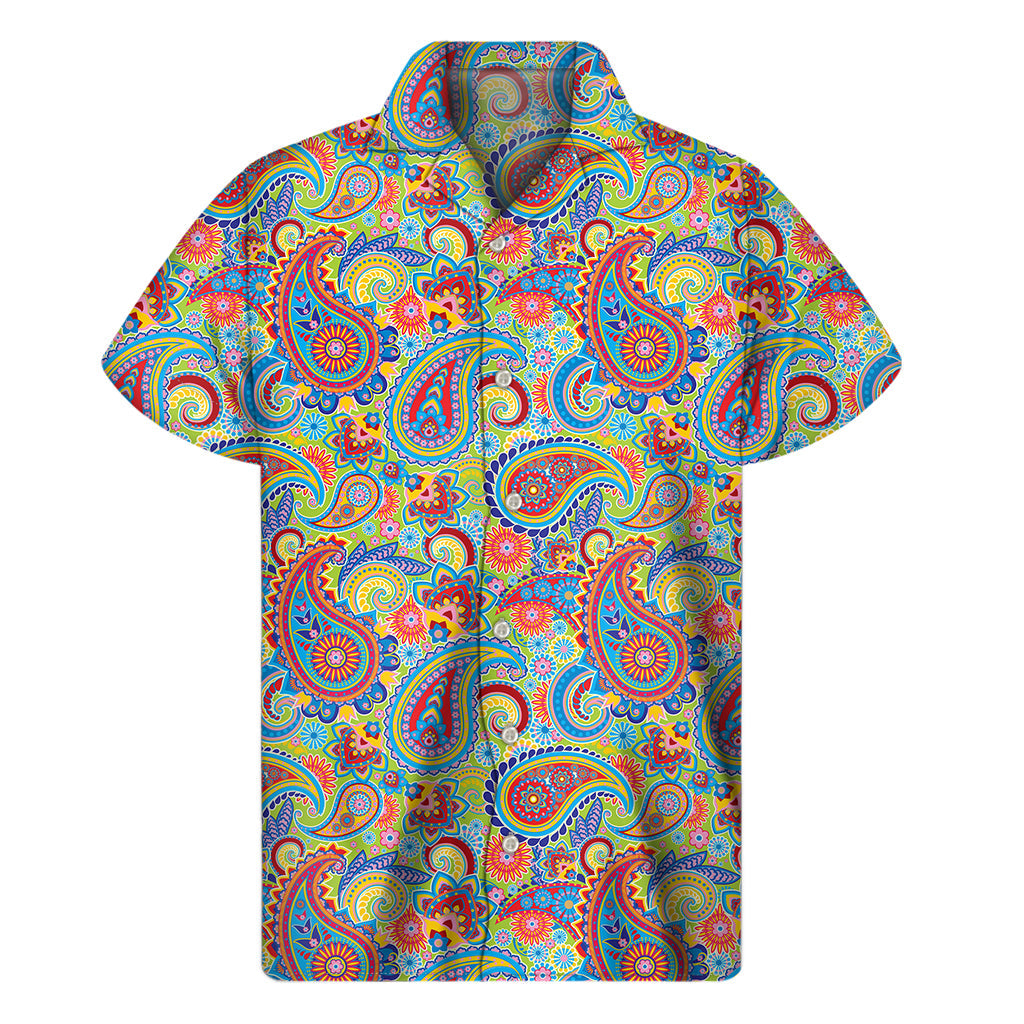 Island Style: Men's Asian Paisley Hawaiian Short Sleeve Shirt - 1