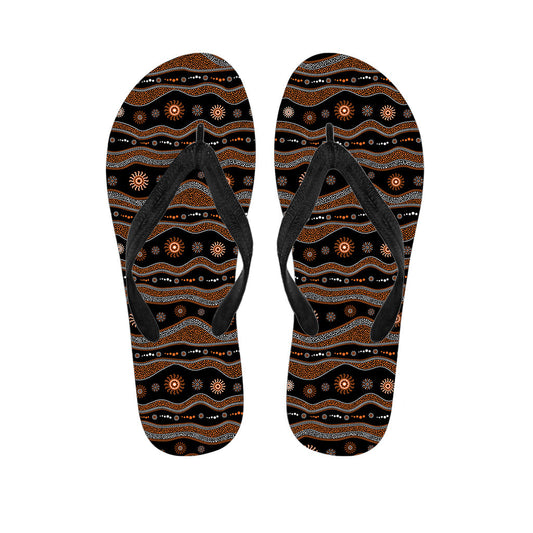 Hawaiian Style Flip Flops: Embracing Aboriginal Art Patterns - 1