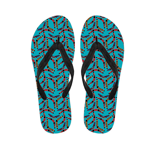 Hawaiian Boomerang Print Flip Flops: Embrace Island Vibes in Style - 1