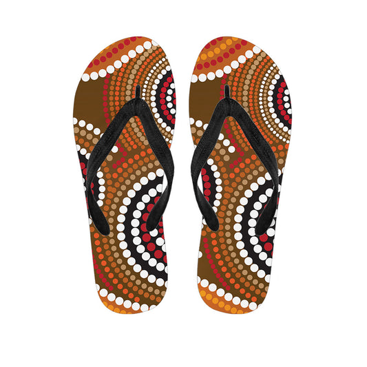 Hawaiian Paradise: Australian Aboriginal Dot Print Flip Flops - 1