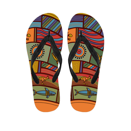 Hawaiian Vibes: Ethnic Pattern Print Flip Flops to Complete Your Outfit - 1