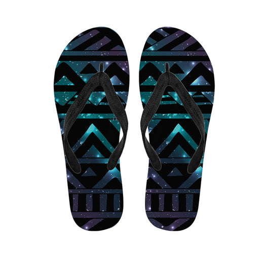 Hawaiian Vibes: Aztec Tribal Galaxy Pattern Flip Flops Outfit - 1
