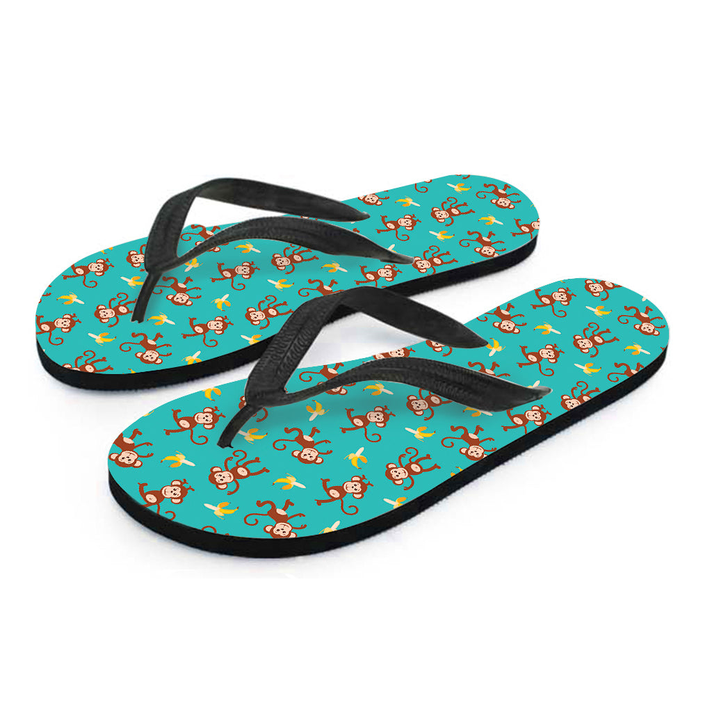 Banana and Monkey Pattern Hawaiian Flip Flops: The Perfect Addition to Your Aloha Outfit - 2