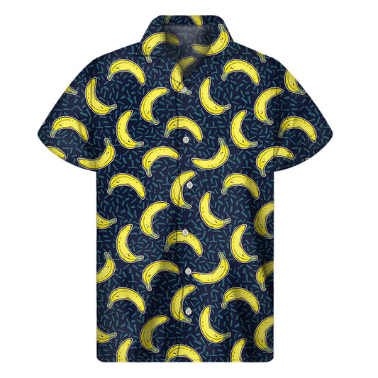 Tropical Vibes: Banana Fruit Pattern Hawaiian Short Sleeve Shirt - 1