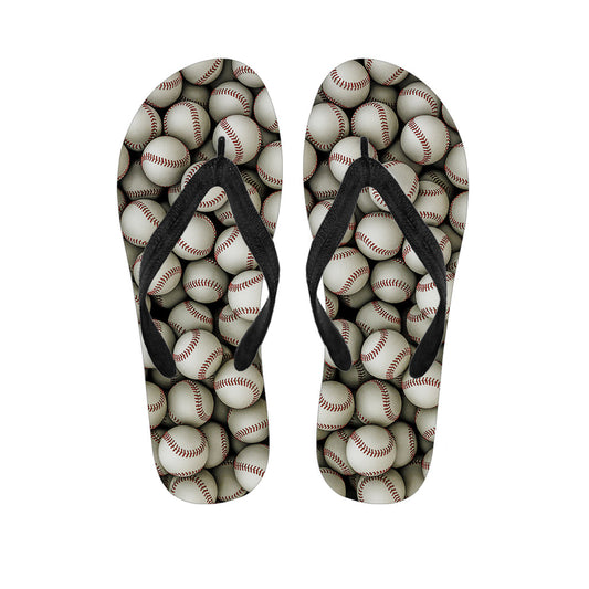 Hawaiian Style Baseball 3D Print Flip Flops - Perfect for Your Island Outfit! - 1