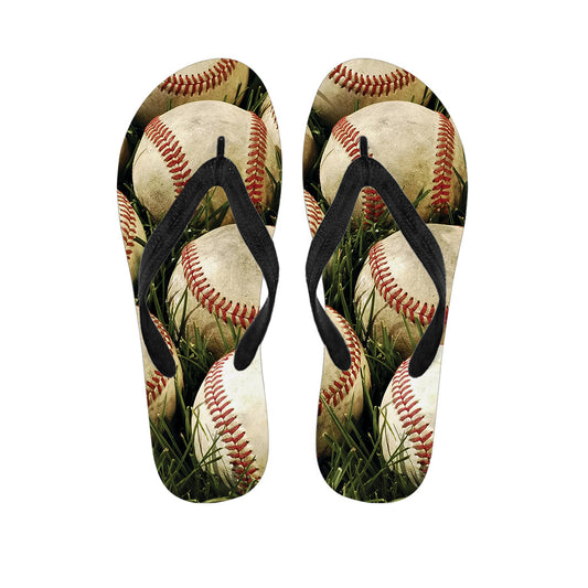 Hawaiian Baseballs On Field Print Flip Flops: The Perfect Island Style Accessory - 1