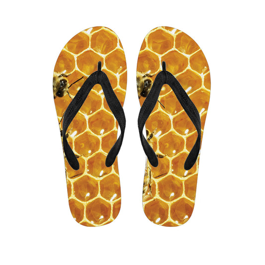 Hawaiian Buzz: Bees and Honeycomb Print Flip Flops Outfit - 1