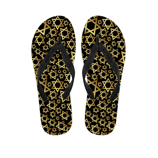 Golden Star of David Hawaiian Flip Flops: Stylish Shoes for the Summer - 1