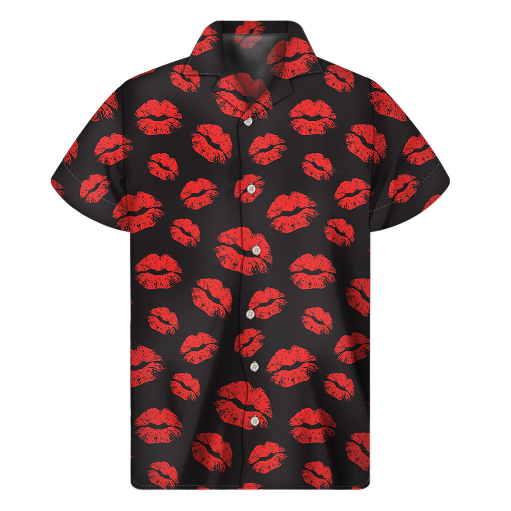Vibrant Red and Black Lips Hawaiian Shirt - 1