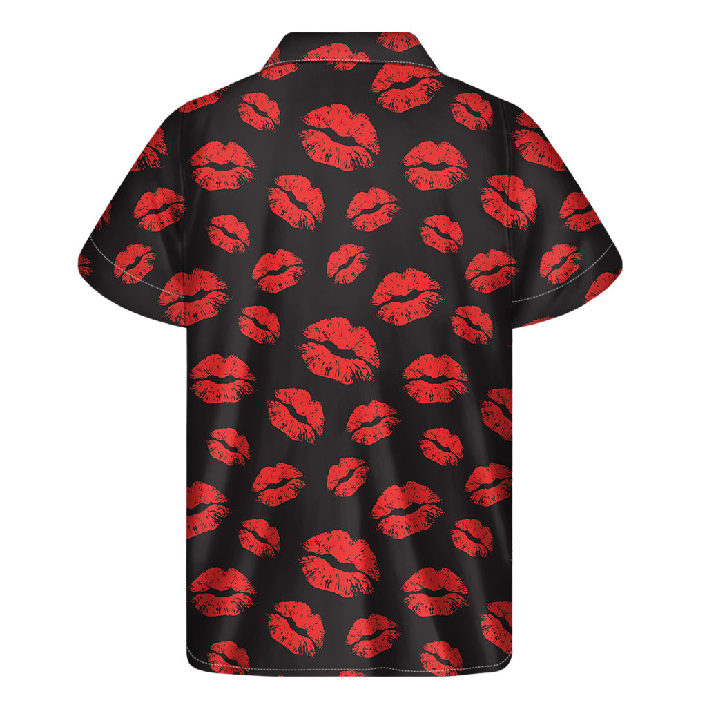 Vibrant Red and Black Lips Hawaiian Shirt - 2