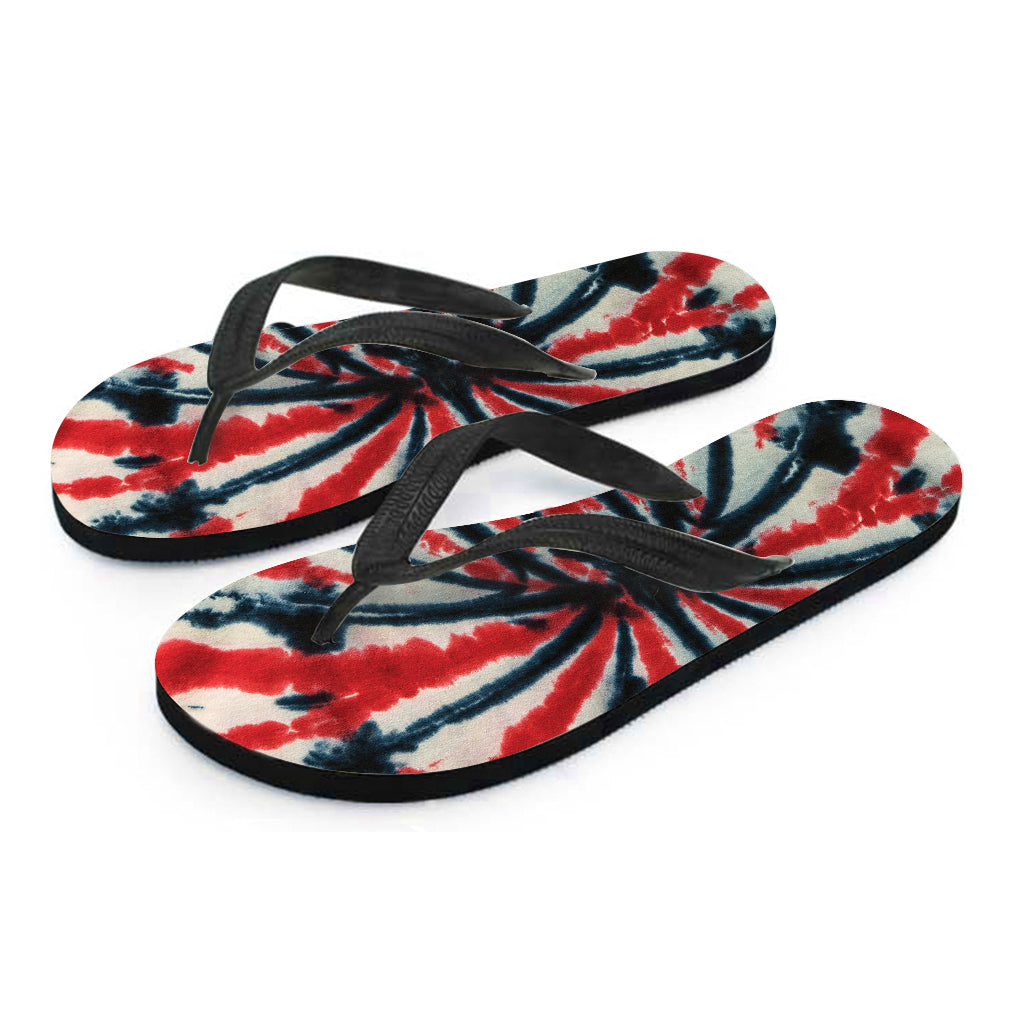 Black and Red Spider Tie-Dye Print Hawaiian Flip Flops: The Perfect Addition to Your Island Outfit - 2