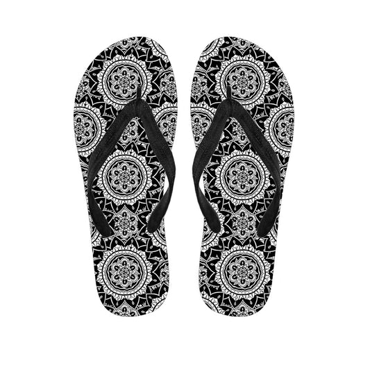 Boho Mandala Print Hawaiian Flip Flops: The Perfect Addition to Your Island Outfit - 1