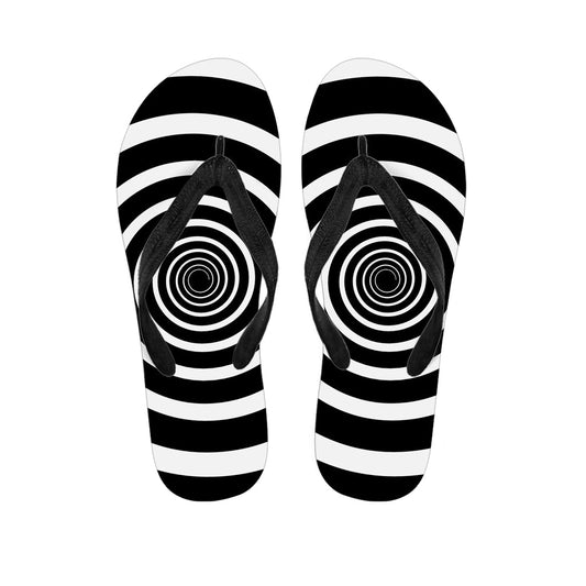 Black and White Circle Swirl Hawaiian Flip Flop Outfit - 1