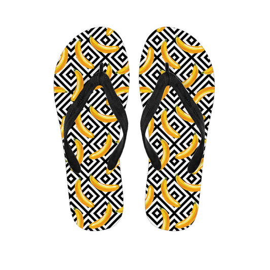 Geometric Banana Print Hawaiian Ensemble: Matching Flip Flops Included! - 1