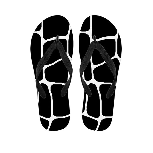 Black and White Giraffe Hawaiian Flip Flops: Walk Aloha Style! - 1