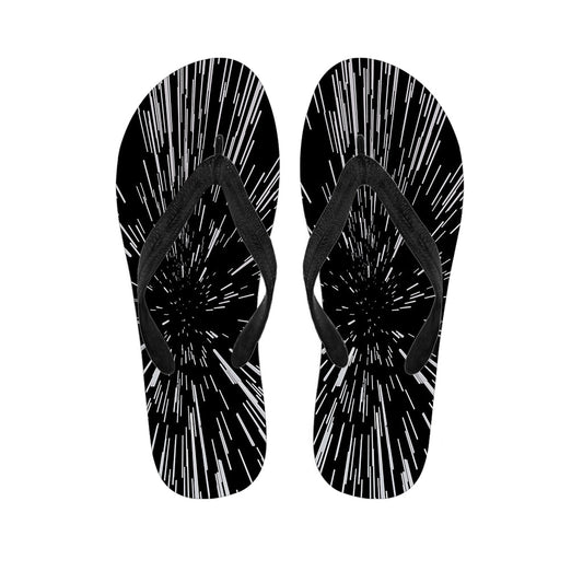 Black and White Lightspeed Hawaiian Flip Flops: Your Stylish Island Ensemble - 1