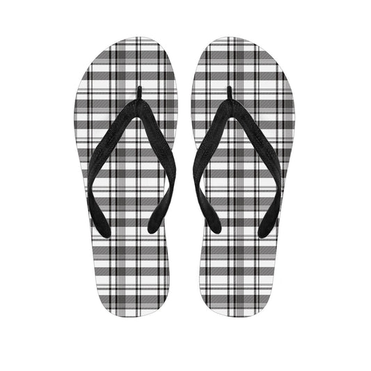 Black and White Madras Pattern Hawaiian Flip Flops: Step Out in Island Style - 1