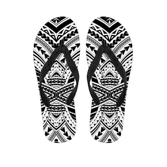 Maori Tribal Print Hawaiian Flip Flops: Complete Your Island Outfit! - 1