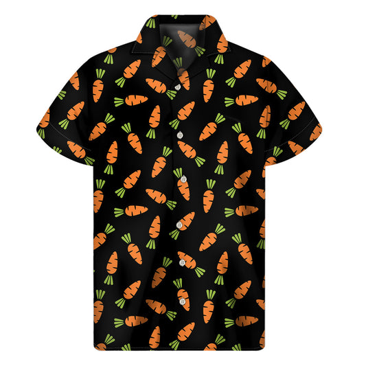 Black Carrot Pattern Hawaiian Shirt - 1