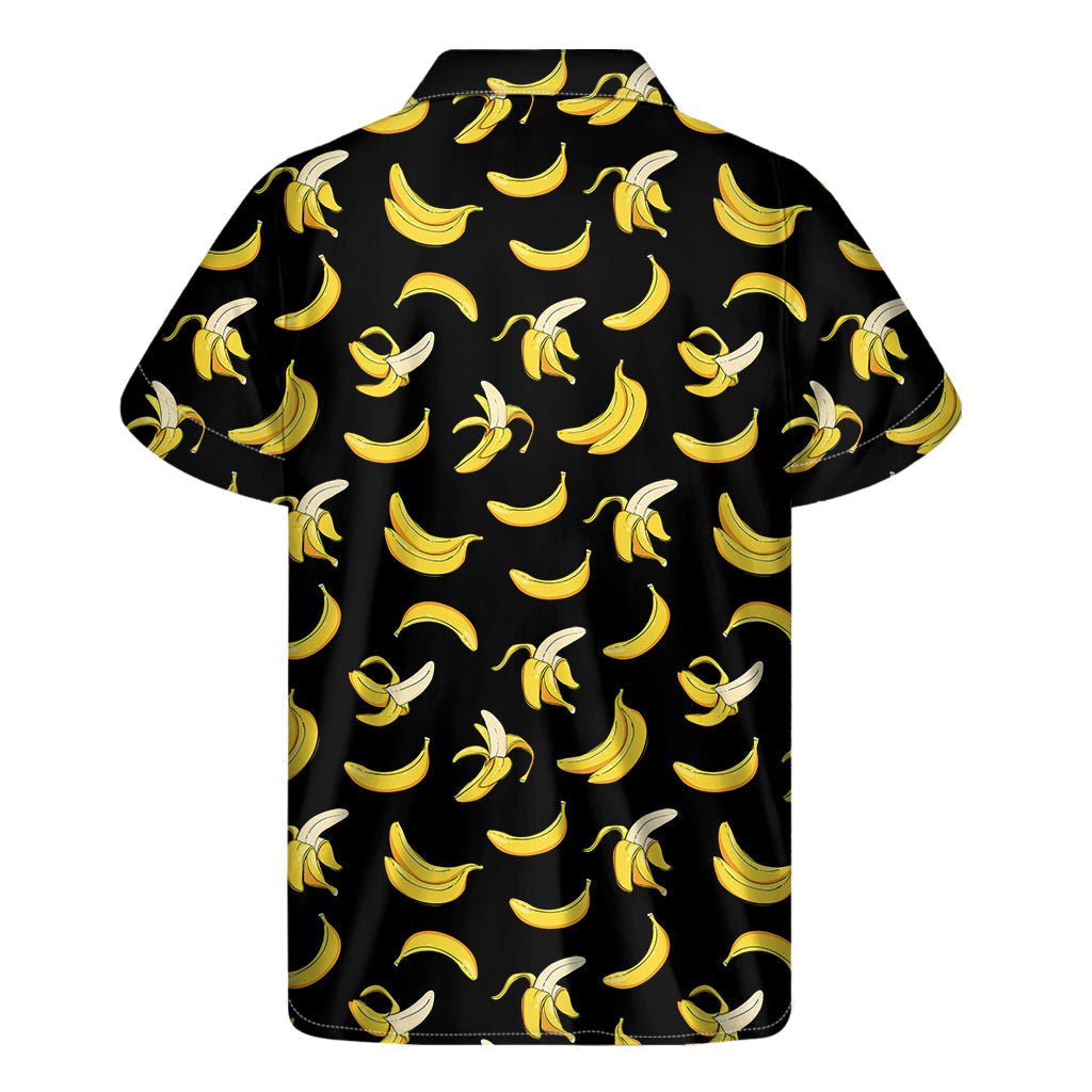 Island Vibes: Tropical Banana Print Hawaiian Short Sleeve Shirt - 2