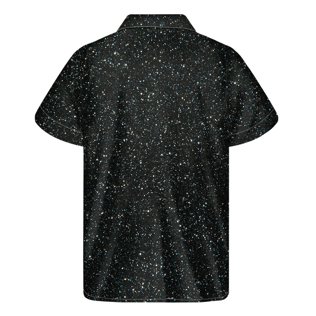 Black Glitter Print Hawaiian Shirt for Men - 2