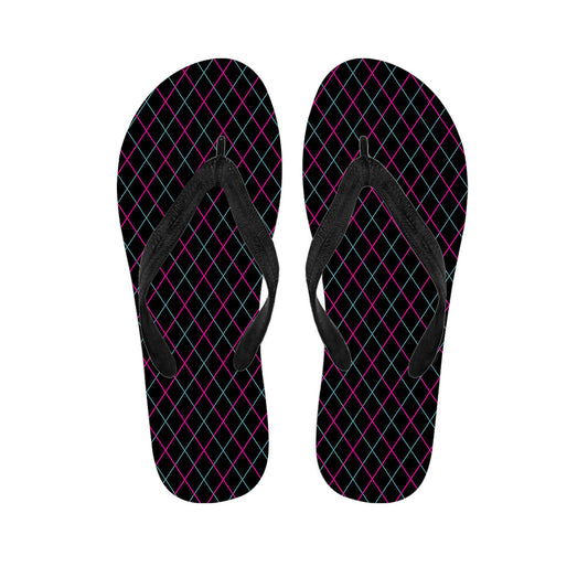 Island Chic: Hawaiian Argyle Print Flip Flops and Matching Outfit - 1