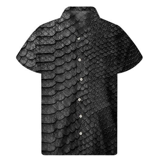 Slither in Style with this Hawaiian Snakeskin Print Short Sleeve Shirt - 1
