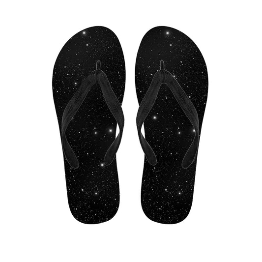 Black Space Print Hawaiian Flip Flops – Your Ultimate Island Style Accessory - 1