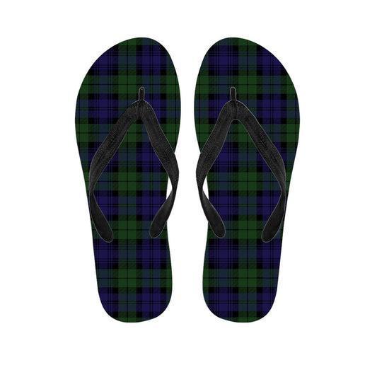 Black Watch Tartan Hawaiian Flip Flops: The Perfect Addition to Your Aloha Attire - 1