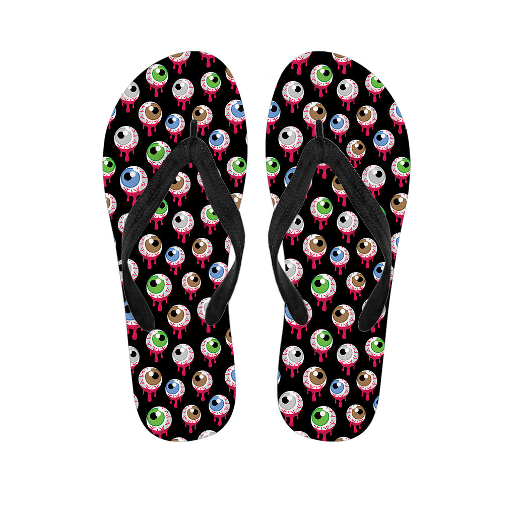Bloody Eyeball Pattern Hawaiian Flip Flops: The Perfect Addition to Your Island Outfit - 1