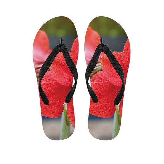 Blooming Amaryllis Hawaiian Flip Flops: Step into Paradise - 1