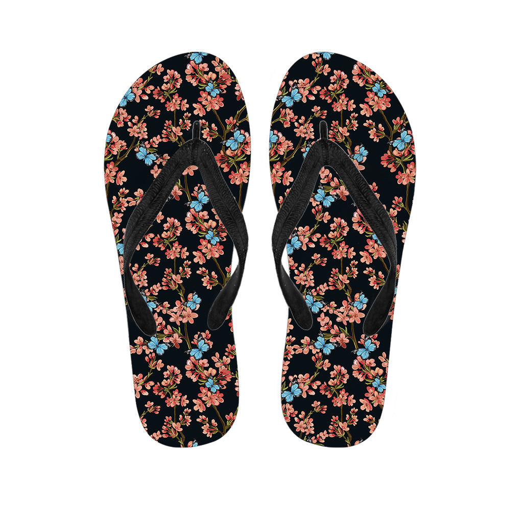 Blossom Flower Butterfly Hawaiian Flip Flops - 1