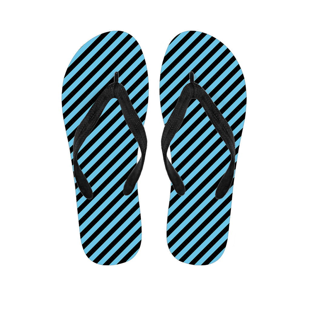 Blue and Black Stripes Hawaiian Flip Flops: The Perfect Addition to Your Tropical Outfit! - 1