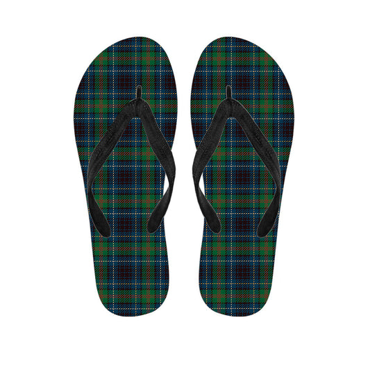 Blue and Green Tartan Pattern Hawaiian Flip Flops: Step into Island Style! - 1