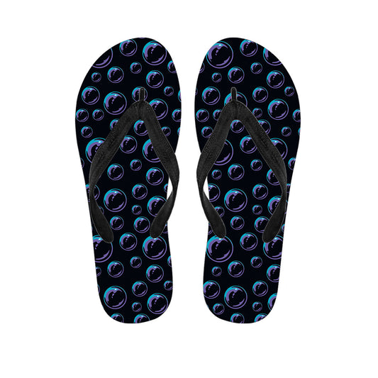 Blue and Purple Bubble Pattern Hawaiian Flip Flops: Complete Your Island Outfit - 1