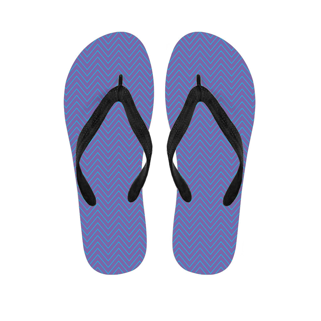 Blue and Purple Zigzag Hawaiian Flip Flop Set - Complete Your Island Look! - 1